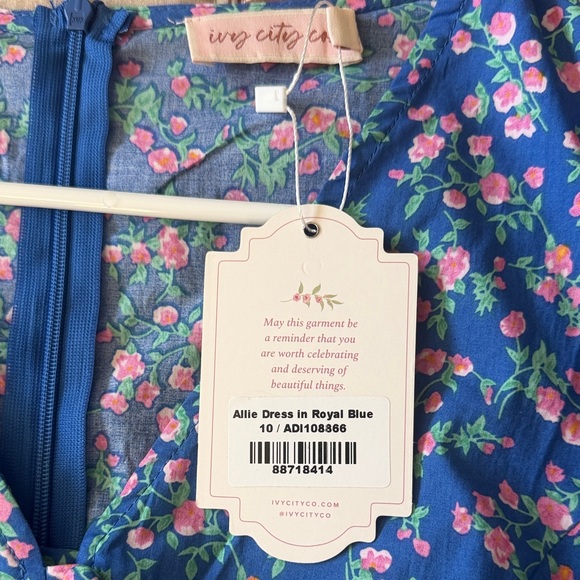 Ivy City Co Allie Dress in Royal Blue Midi Dress 10 NWT - Picture 5 of 9
